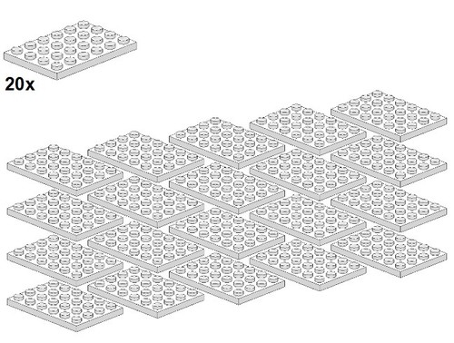 Lego plates white - -,