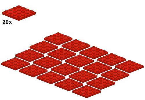 Lego plates red - -,