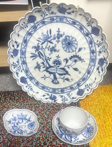 Deutsch blau weiß floral - blau,